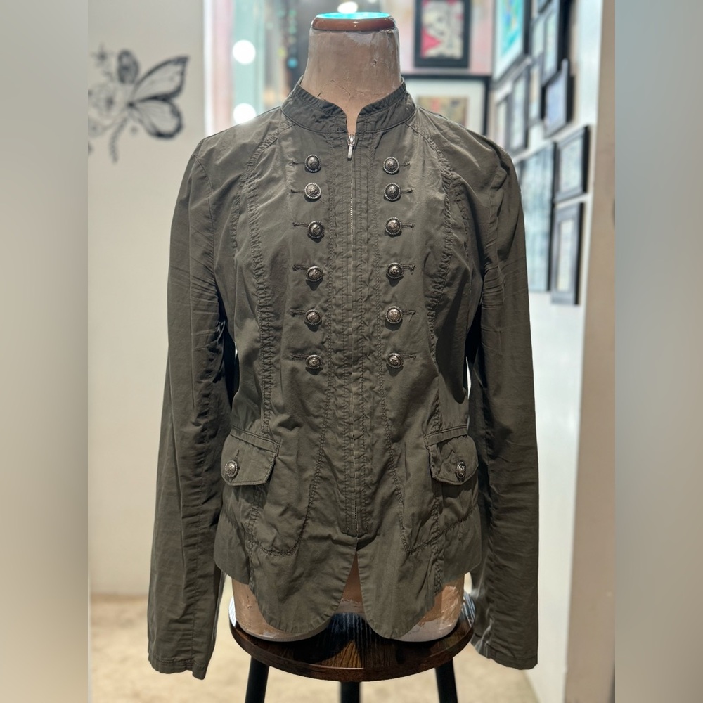 Military-Inspired Olive Jacket | Double-Breasted Utility Chic